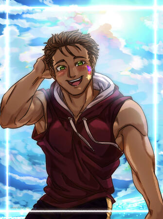 Distinguished BG (bright cloudy sky)